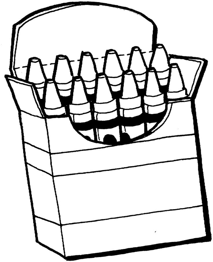 Featured image of post Box Of Crayons Clipart Black And White